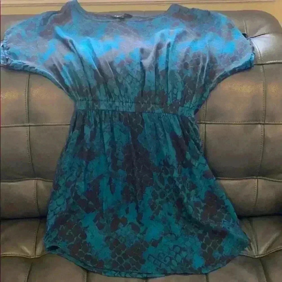 Express Blue and black scale dress with Pockets - Picture 8 of 8